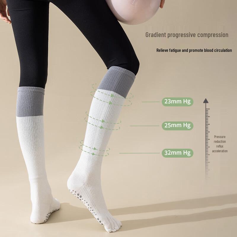 Junbie Autumn/Winter Mid-Calf Five-Finger Yoga Socks