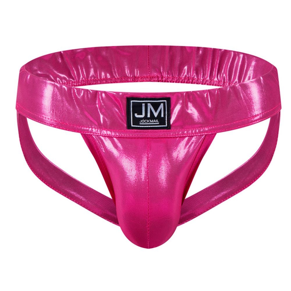 Jockstraps JOCKMAIL Fashion Low Waist Sexy Men's Underwear Gradient Colored Faux Leather Material Fabric Underpants