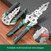 Foldable Wire Stripper Crimping Pliers Tool Multi Function Design For Electrician Work With Compact Steel Construction