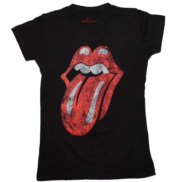 the Rolling Stones Shirt Womens/Juniors - Distressed Tongue- NEW Deadstock Unisex T-Shirt M