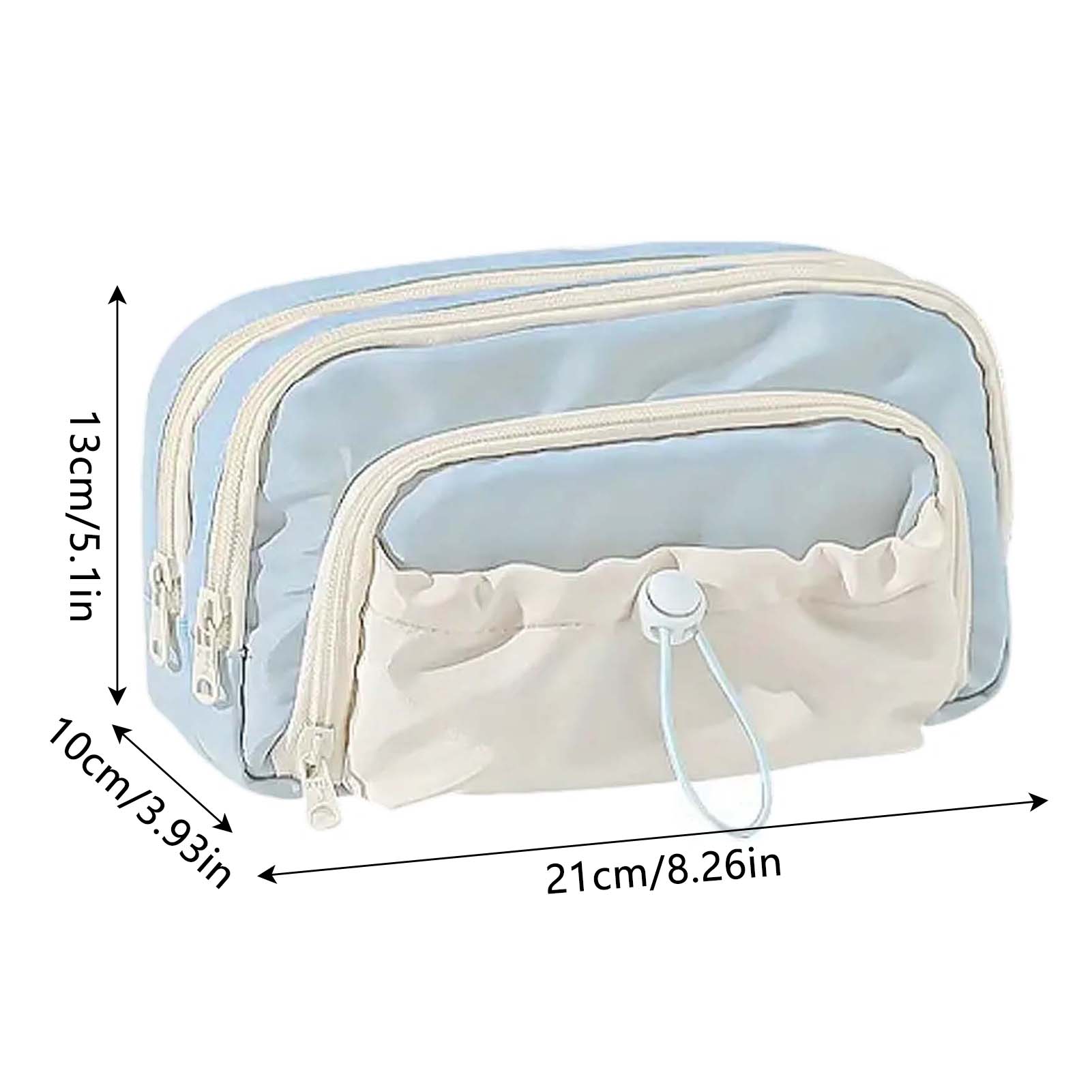 

Large Capacity Minimalist Pencil Case Stationery Bag for Students with Zipper Closure Durable Polyester Fabric Organizer синий
