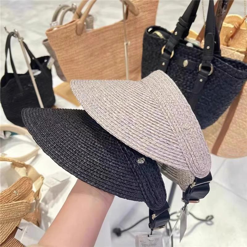 Sun Protection Hat Summer Large Brim Empty Roof Sun Hat Lafite Grass Versatile Casual Topless Beach Sun Straw Hat Women