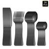 4/6/16/24pcs Black Stainless Steel Cutlery 1010 Round Handle Fork and Spoon Cutlery Set Suitable for Home and Hotel4