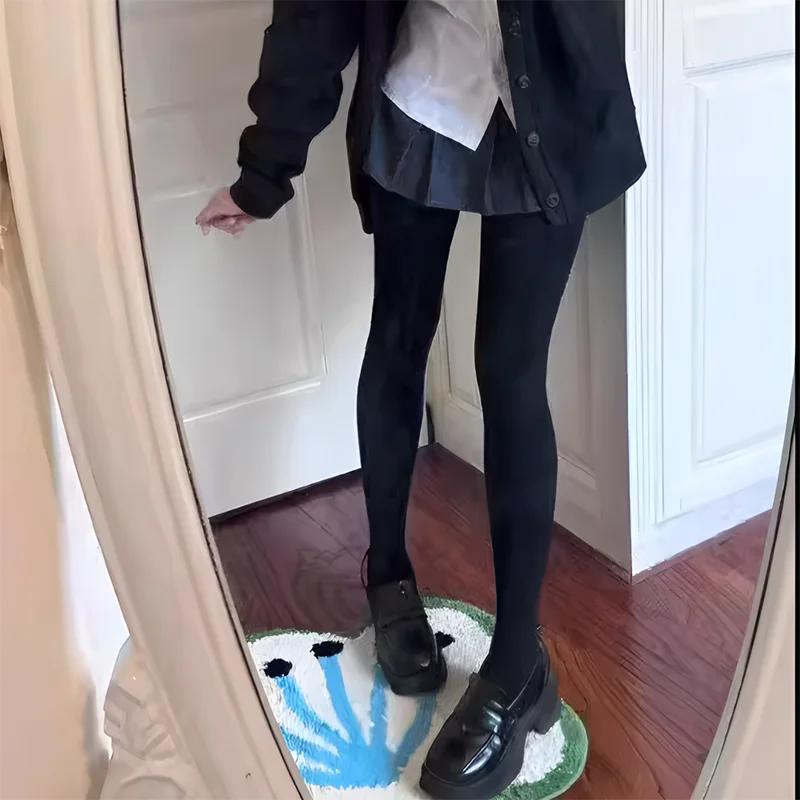 Women's Vintage Red Women's Pantyhose Spring Autumn Velvet High Elastic Y2k Slim Fit Candy Colored Tights Stockings for Females