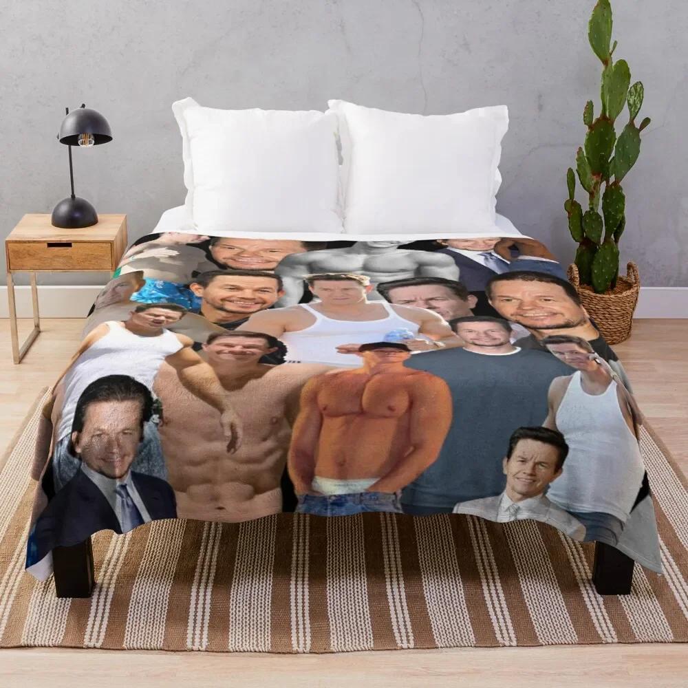 Mark Wahlberg Photo Collage Throw Blanket Soft Thermal Luxury Brand Thin Blankets for Cozy Comfort 75X95CM