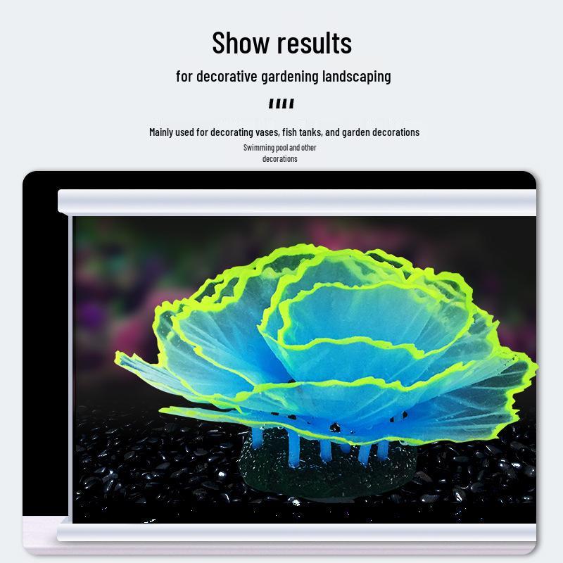 Leuchtendes Korallen-Salat-Aquarium-Ornament - Unterwasser-Fischbeckendekoration