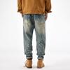 American Retro Jeans Men's Trendy Brand Loose Straight Large Size Casual Trousers Non-elastic Daniel Daddy Denim Pants