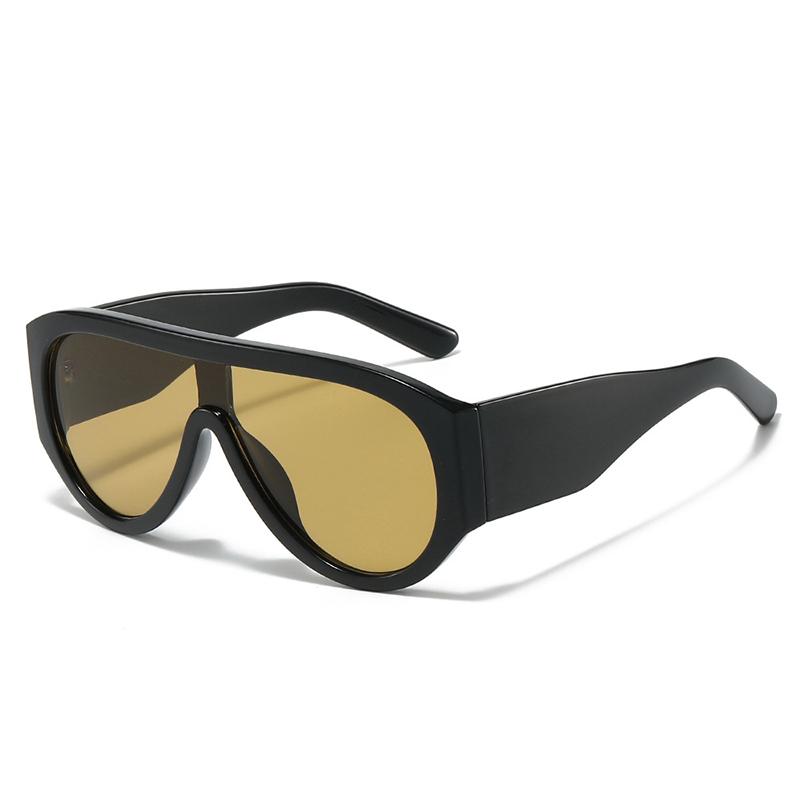 SHAUNA Gafas de Sol de Piloto Oversize de Moda para Mujer Retro de Una Sola Pieza Tonos Rojos Verdes UV400 para Hombre Gafas de Sol Degradadas