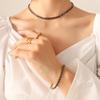 Elegant Noble Lady Necklace and Bracelet Set with Zircon Accents
