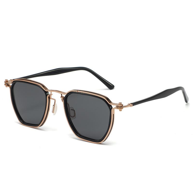 Vintage Square Metal Sunglasses For Men With Uv400 Protection For Outdoor Fishing And Travel