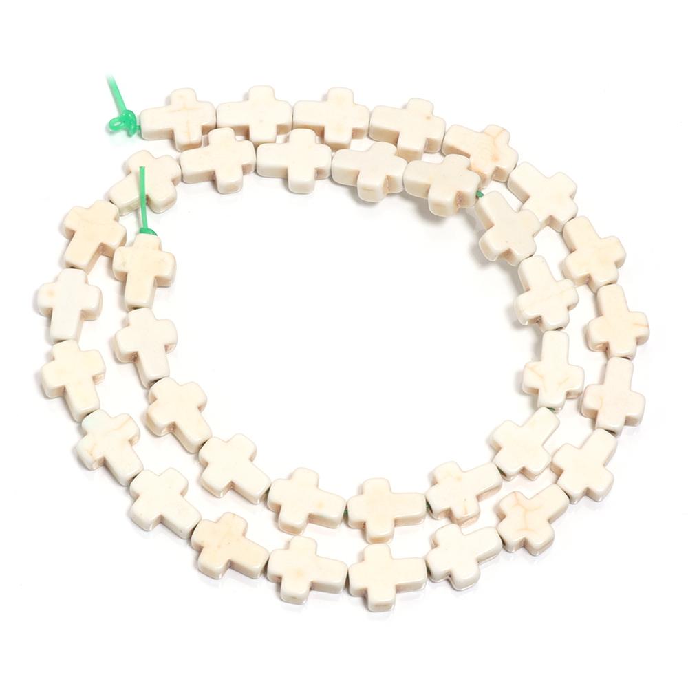 1 Filo 38cm Perline di Pietra Naturale Colorate Charms Forma Croce Perline Turchesi Per Collana Orecchini Fai da Te Creazione Gioielli Vendita all'Ingrosso