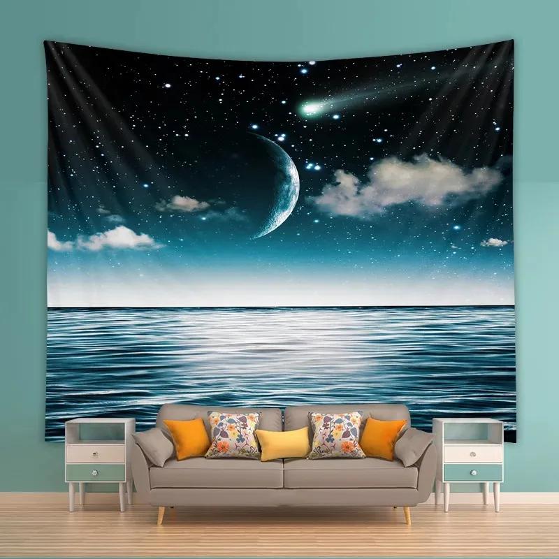 Простой пейзаж Океан Фон Гобелен Спальня Гостиная Гобелен Украшения Дома Настенный — фото 12