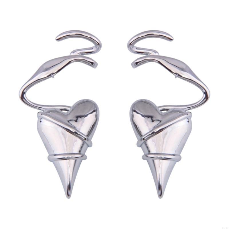 Elegant Heart Shaped Earrings Featuring Gold/Silver Tone Wire Wrapped Earrings Ear Accessories for Fashionable Women