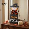 Entryway Halloween Decor Door Sign for Front Door, Wooden Ghost Pumpkin Black Cat Indoor Outdoor Ornaments Hanger Wreath, Rustic Farmhouse Welcome