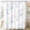 Colorful Mermaid Bath Curtain Soft Fabric Shower Curtain with Hooks Set for Bathroom Decorations