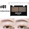 Eyeshadow Cake Makeup 2 Color Waterproof Eyebrow Powder Eye Shadow Eye Brow Palette + Brush Eyebrow Enhancer Professional