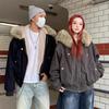Winter New Fashion Warm Big Fur Collar Parker Cotton Coat Lamb Wool Couple Down Cotton Clothes