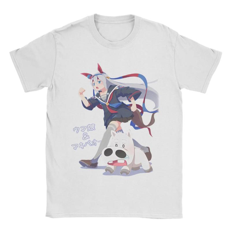 I Paused My Umamusume Career To Be Here Men T Shirt Tees Short Sleeve Round Collar T-Shirts Cotton Plus Size Clothes