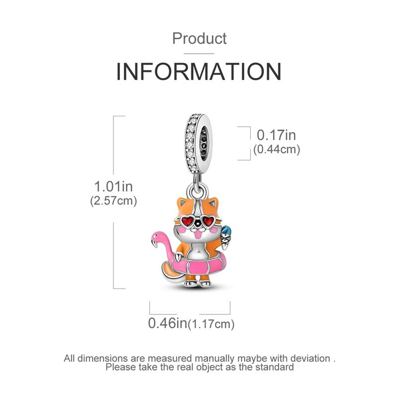 Charms Copper Corgi Swimming Ring Vacation Pendants Fit Charms Plata Original Bracelet Women Jewellery Making Fine Gifts