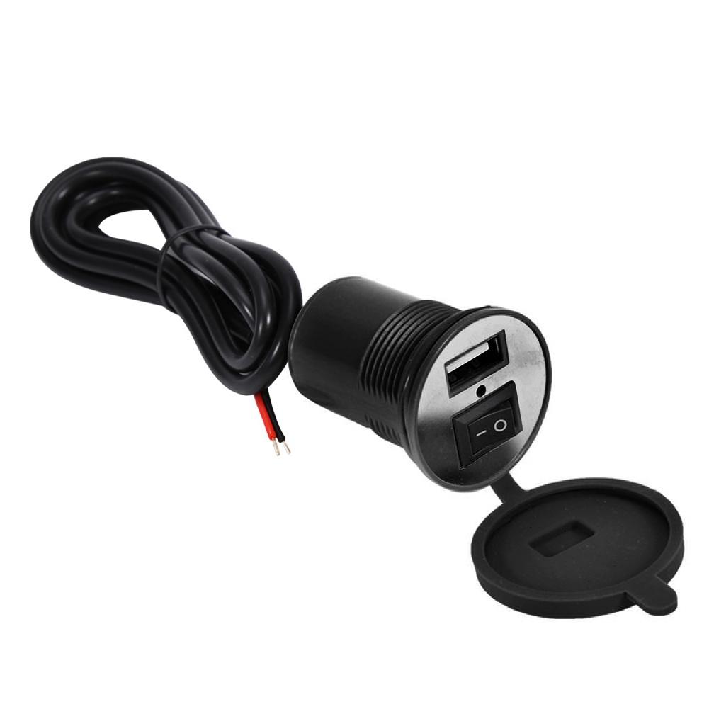 Motorcycle Handle Bar Phone Holder Waterproof USB     12V with   (Yellow)