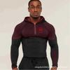Mens Hooded Half-Zip Performance Basketball Training Top Quick-Dry Stretch Fit Athletic Shirt