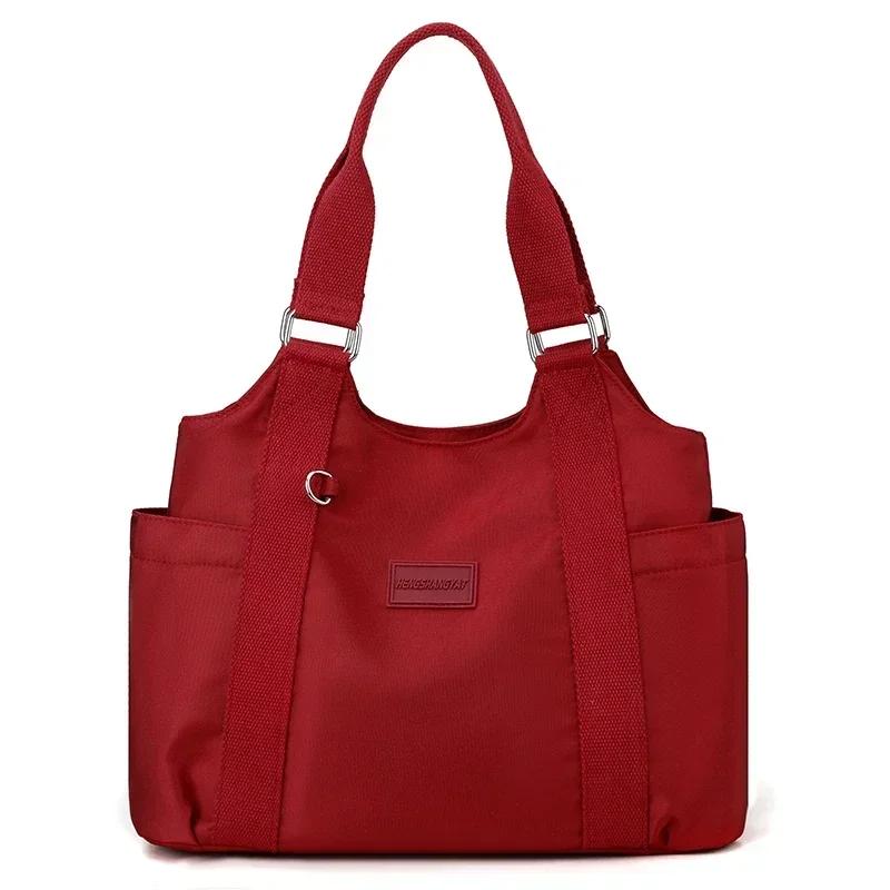 Solid stitching zipper ladies bags shoulder traveling crossbody bags for women nylon large capacity pocket
