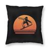 Vintage Snowboard Sunset Square Pillowcase Polyester Linen Velvet Creative Zip Decorative Home Cushion Cover
