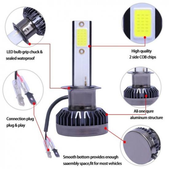 For Nissan Altima 2002-2006 Hi/Low Beam H1+9005 LED Headlight 4x Bulbs Combo Kit