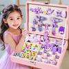 Kuromi Hair Accessories Gift Set Girls 3-6 Years Old Cartoon Style Kids Dress-Up Toy Jewelry Box
