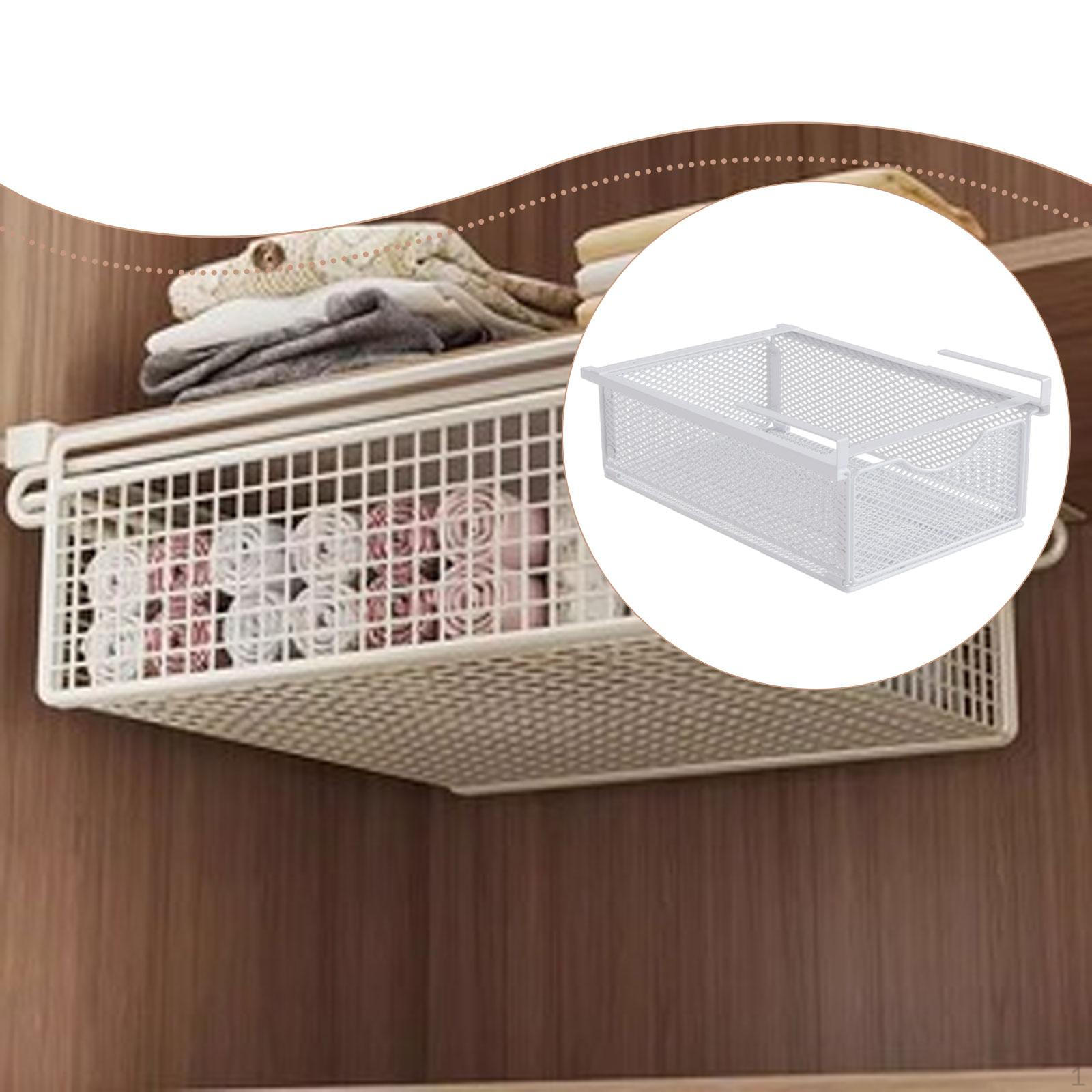 

Metal Storage Basket, Versatile, , for Cabinets, Wardrobes, And White Hook Design