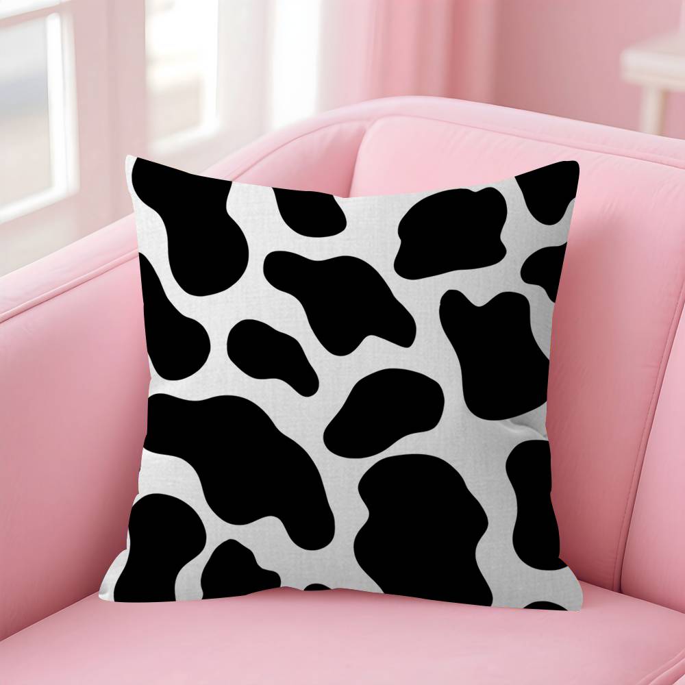 Black And White Cow Print Cushion Cover Pillowcase Upholstery Sofa Throw Pillow Home Decor Pillowcas