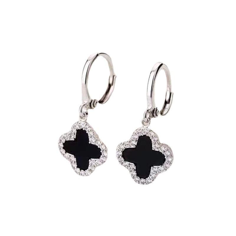 Fashionable and classic four leaf clover ear buckle and ear ring, the best Valentine's Day gift and birthday gift