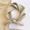 Solid Nature Silk Square Scarfs for Women Neck Ties Foulard Neckerchief Hairband Hands Bag Ribbons Headband Gift