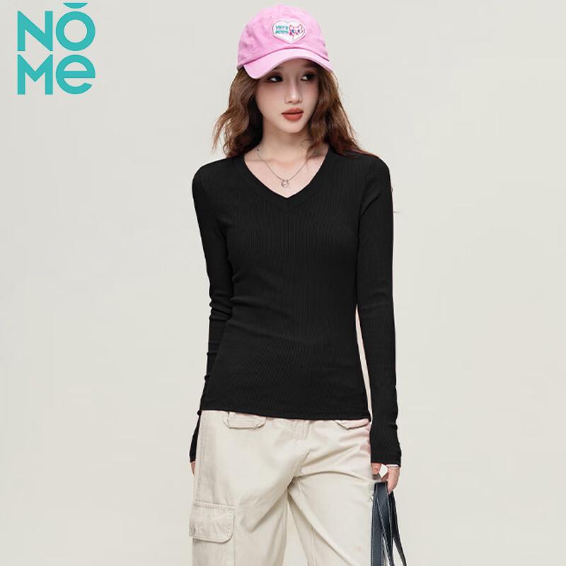 NOME Women's Slim-Fit V-Neck Long Sleeve T-Shirt