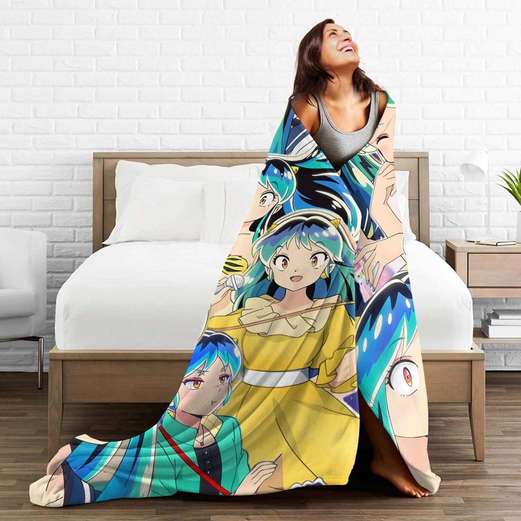 Urusei Yatsura Anime Super Soft Blanket  Boy Girl Plush Throw Blanket Street Trend Home Decor Flannel Bedspread Sofa Bed Cover