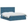 Storage Bed with Headboard Dark Blue 180 X 200 Cm Velvet