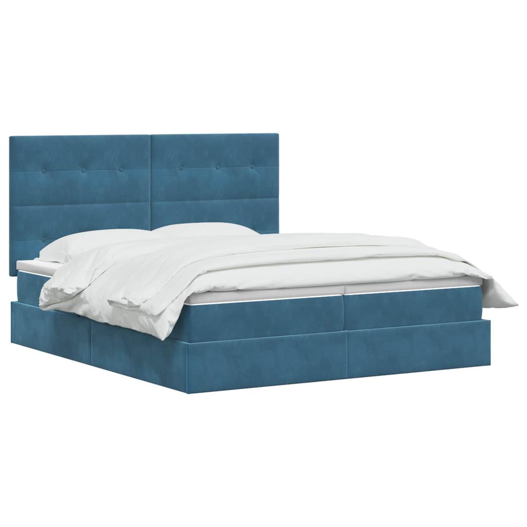 Storage Bed with Headboard Dark Blue 180 X 200 Cm Velvet