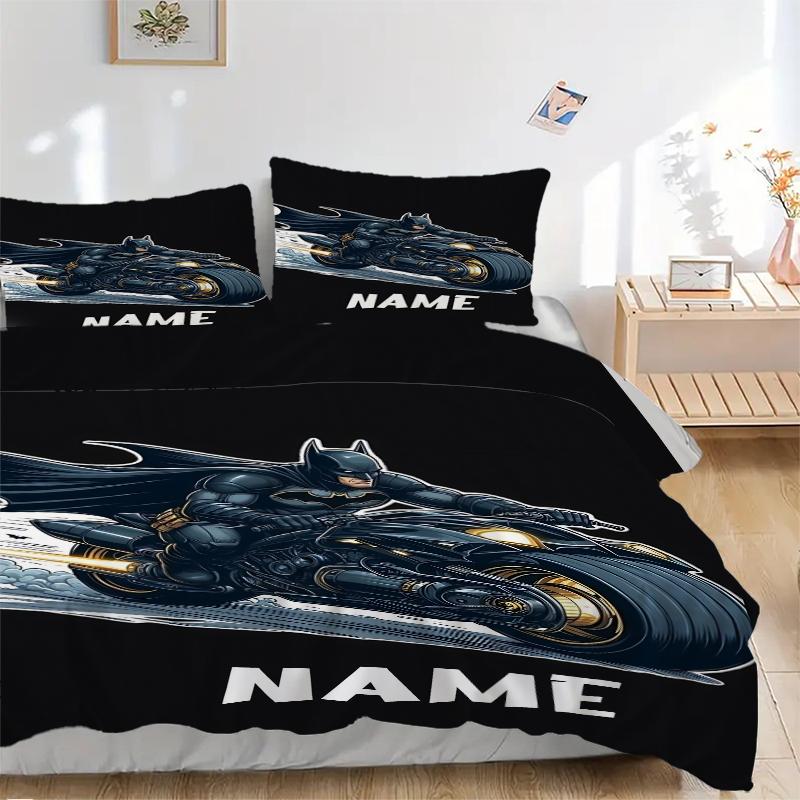 Custom Textile Batman Night Bedding 3 Piece Set HD Print Duvet Cover Pillowcases for Teens Adult Bedroom Decoration