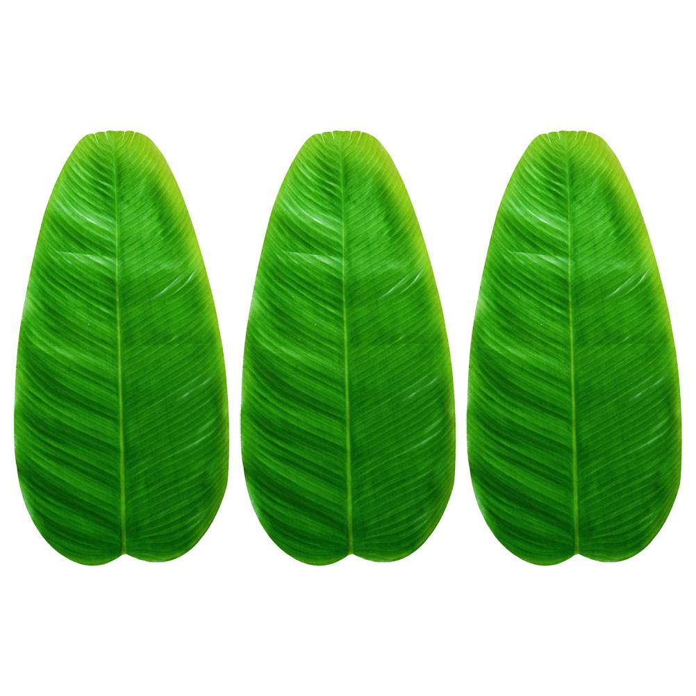 5pcs Artificial Banana Leaf Placemat Table Runner Party Decor