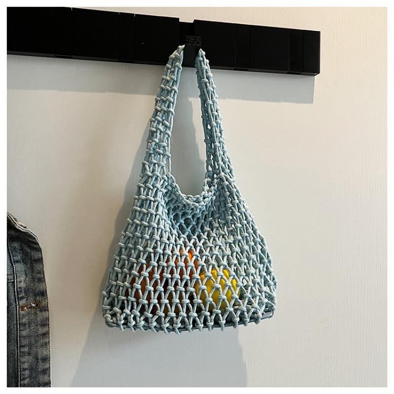 Hollow Knitted Handbag Summer New Solid Color Niche Design Fashionable Versatile Women's Bag