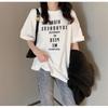 Retro American Sle Women's T-irt Summer 2026 Loose Long Sve Printed Ort Sve Trendy Leisure Round Ne Top