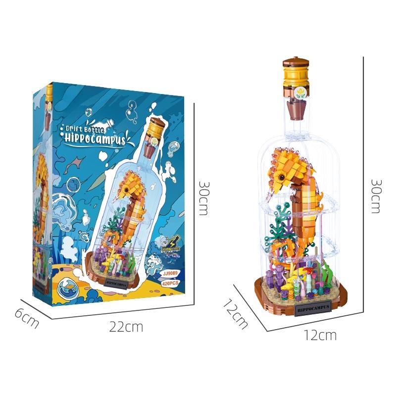 391Pcs Light-Up Message In A Bottle Eco-Tank Model Assembly Toy Home Decor Moc Building Blocks Set Kids Birthday Gift