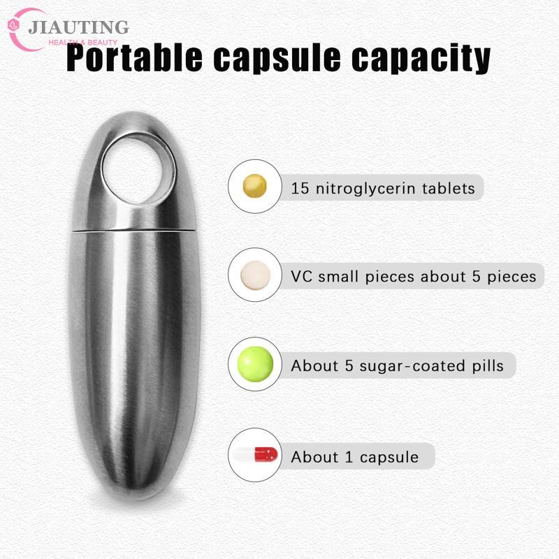 Pill Box Titanium Alloy Waterproof Bunker Portable Small Pill Box Sealed Waterproof Keyring Mini Carry-On First Aid Pill Bottle