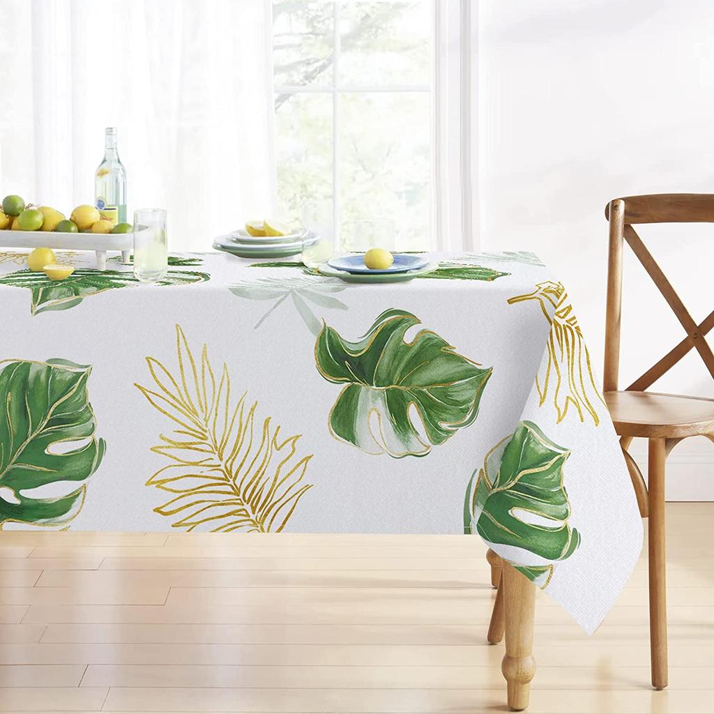 Față de masă cu model de frunze Sanya Față de masă dreptunghiulară antifouling Home Bucătărie Decorare petrecere Cafea Decorație gourmet