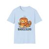Unisex Softstyle T-Shirt Mens Womens Tees Top Bagel Slug Creature Funny Surreal Breakfast Animal