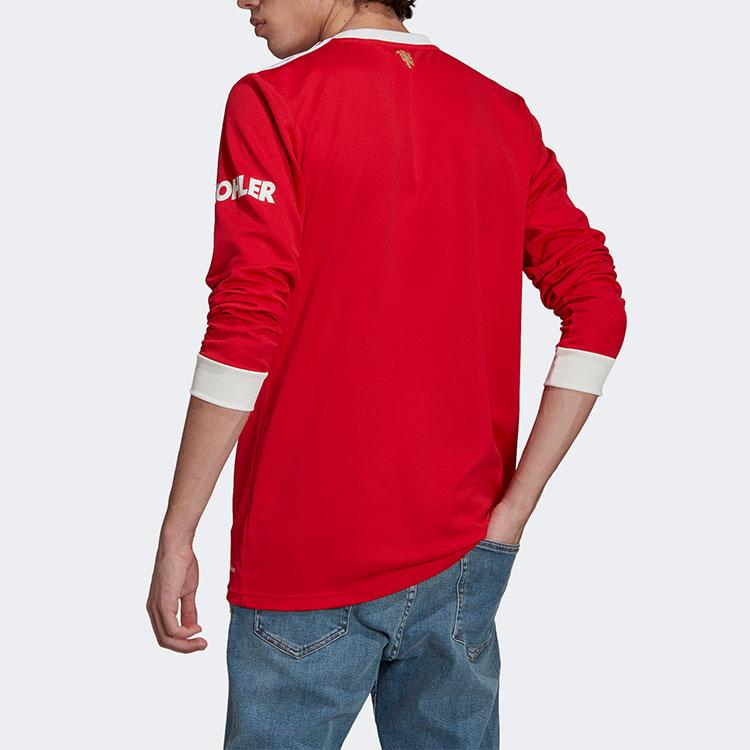Adidas Manchester United 21-22 Season Home Fan Edition Long Sleeve Soccer Jersey New Year Recommendation Men Tops Red GR3779