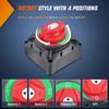 Battery Switch 1-2-Pun 12V 24V 48V 200A High Current Battery Power Off Switch Isolator for Truck Vehicle Trailer RV Boat Yacht