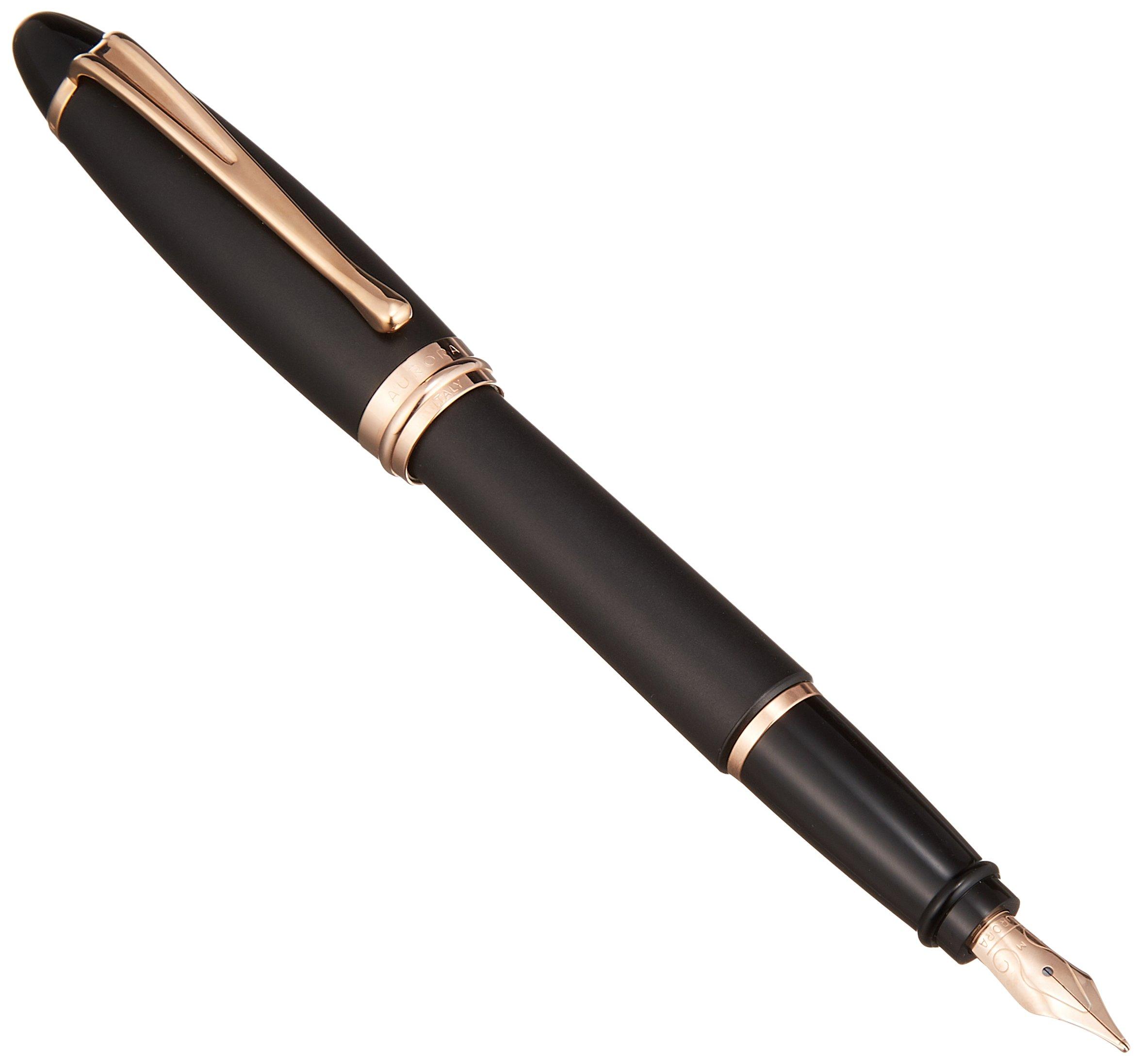 

Aurora Fountain Pen Medium Epsilon Rose Officially Imported M, Nib, Satin, Gold, B10-PN, Black, Dual-Use,