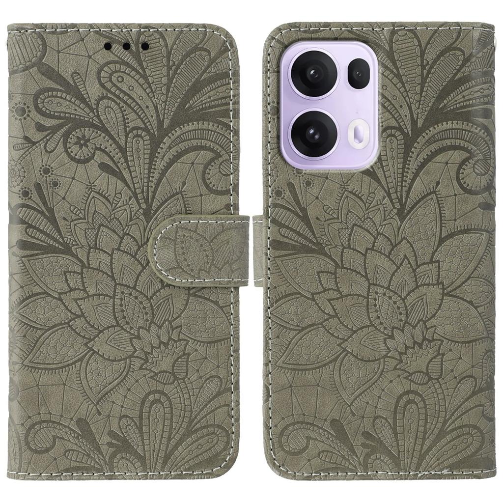 For Oppo Reno13 Pro 5G Case Lace Flowers PU Leather Flip Wallet Phone Cover