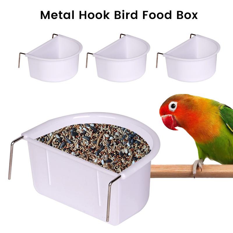 4pcs Bird Food Feeding Cup Bird Cage Hanging Feeder Bowl for Budgie Parrot Parakeets Lovebirds Birds Cage Accessories